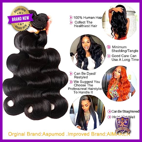 Brazilian Body Wave Human Hair Extensions 3 Bundles 16 18 20 Inch main image 6